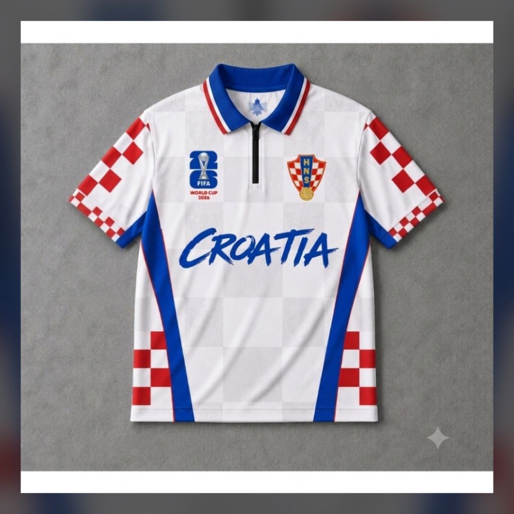 JERSEY FANTASY /JERSEY CROATIA /FOOTBALL BAHAN DRYFITT