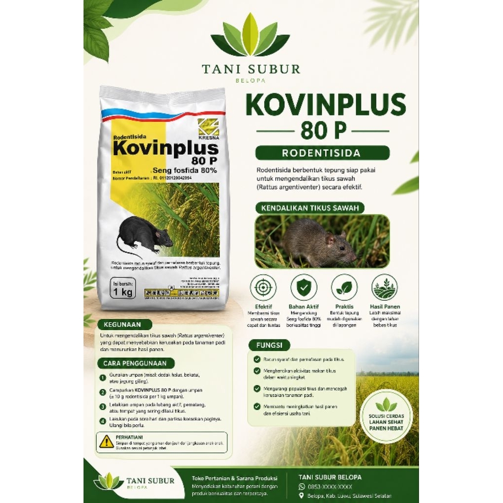 kovinplus kovin plus rodentisida Kresna 80p 1 kg