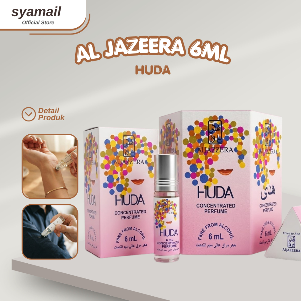 Parfum Arab Al Jazeera Huda Min - 3 Pcs Kemasan Roll On 6ml Non Alkohol