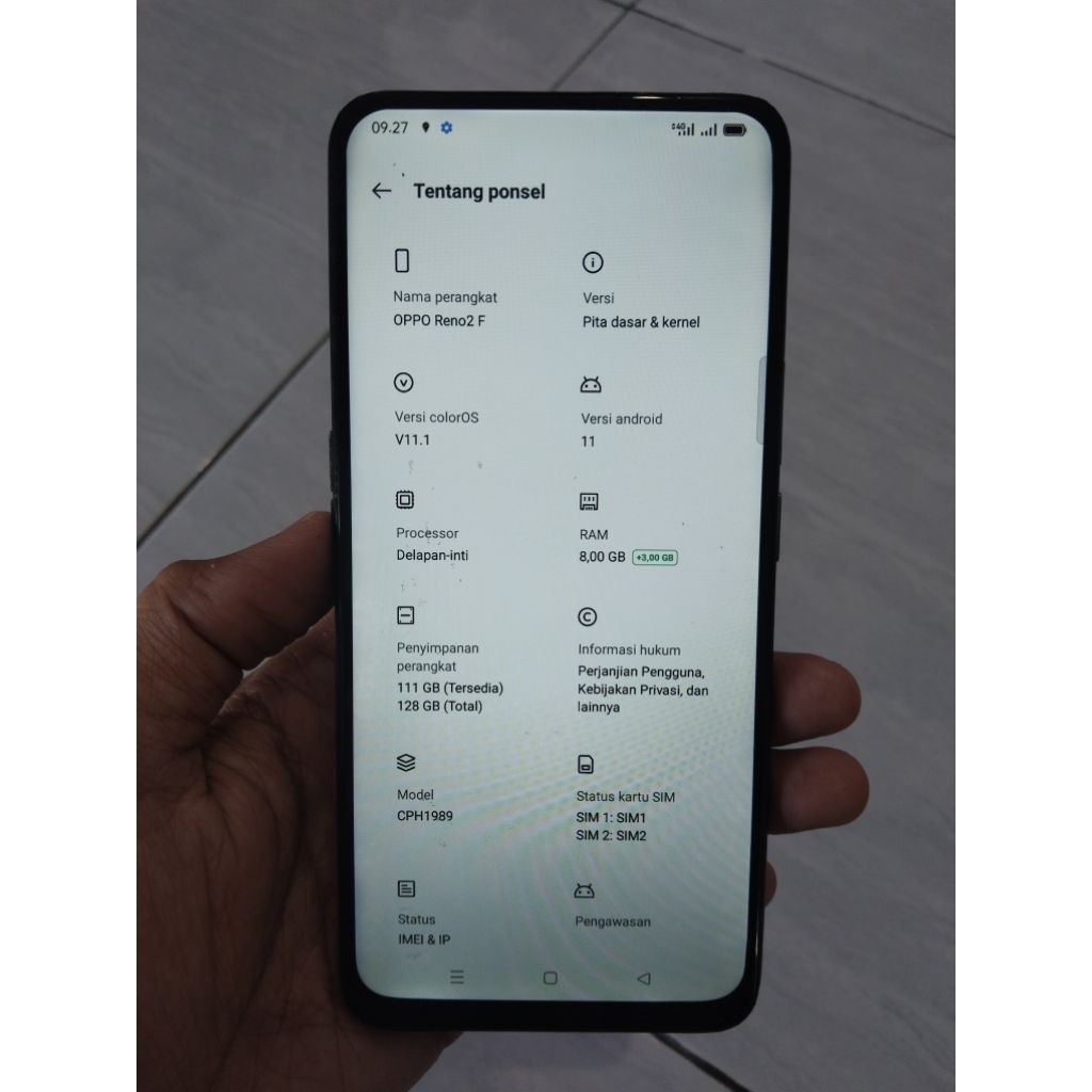 mesin oppo reno 2f 8/128 unit