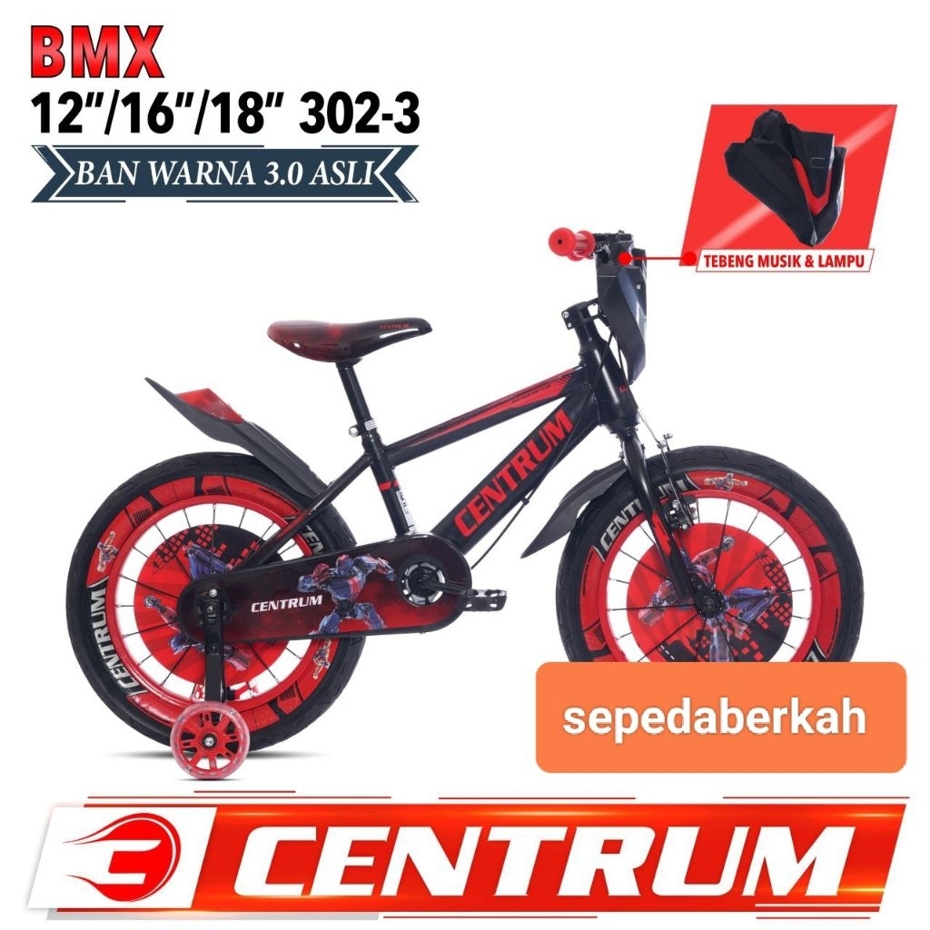 sepeda anak 16 bmx centrum anggry birds ban 3.0 jumbo musik, 16 BMX centrum 302-3 ban 3.0 jumbo musi