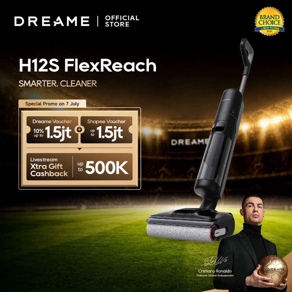 Dreame H12s FlexReach Wet & Dry Cordless Vacuum Cleaner | 100% Tangle Free | 90°C Hot Water Wash 2 Y