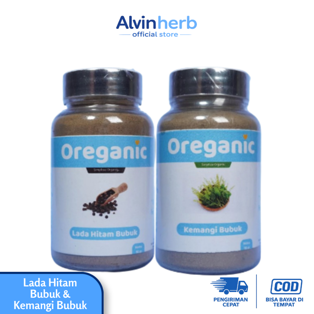 OREGANIC Lada Hitam Bubuk & Kemangi Bubuk