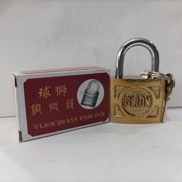 Gembok kuning GLION 40 mm brass padlock