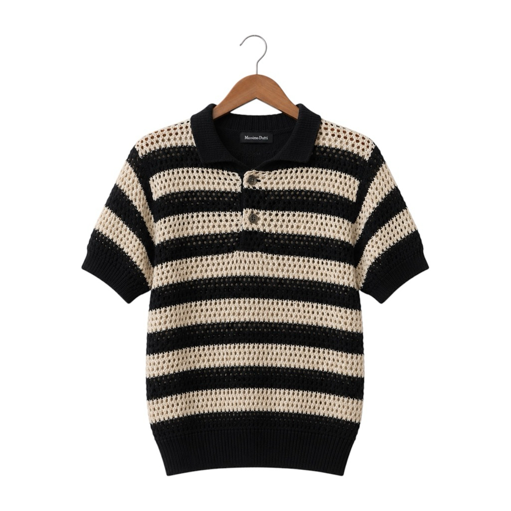 (M) Sweater Polo Knit Massimo Dutti