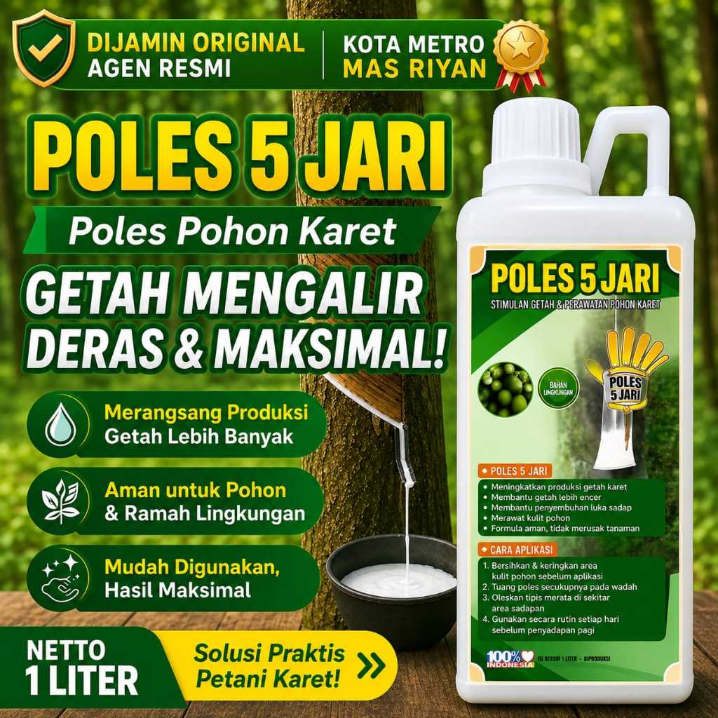 POLES 5 JARI - POC POLES 5 JARI - POC POLES LIMA JARI VITAMIN GETAH KARET ORGANIK ASLI LAMPUNG BERSE