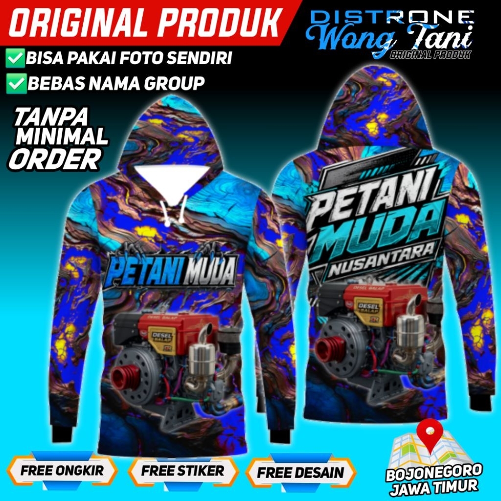 JERSEY PETANI MUDA - JERSEY FULL PRINTING TRAKTOR-ORIGINAL PRODUK DISTRONE WONG TANI