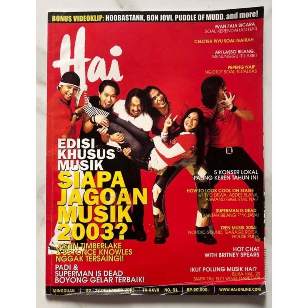 Majalah Hai 22 Desember 2003 : Edisi Khusus Musik - Iwan Fals Bicara