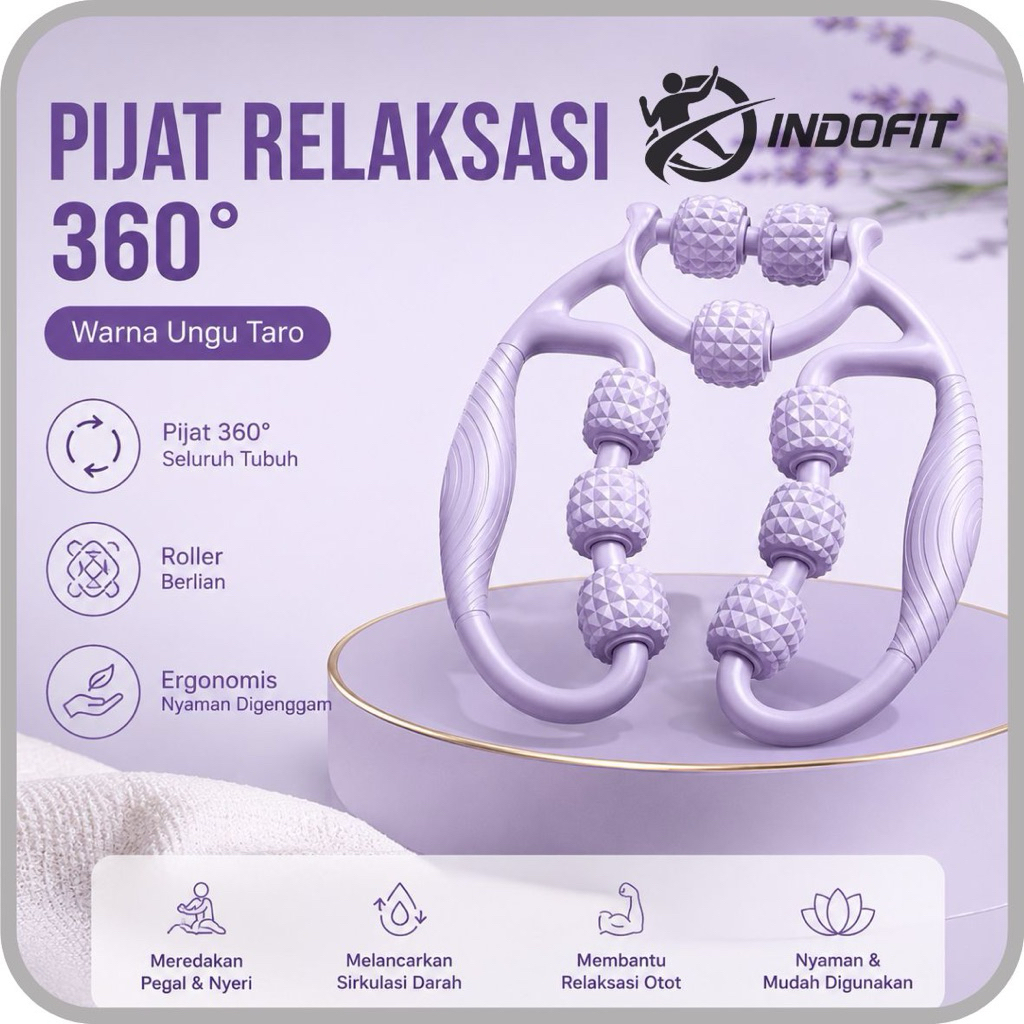 INDOFIT Alat Pijat Roller 9 roda putaran | Alat Pijat | Alat pijat betis | Alat pijat kaki | Roller 