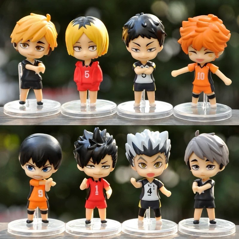 Action Figure Haikyuu kenma hinata kuro kageyama set 8pcs