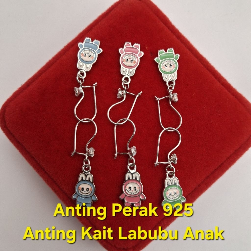 Anting Perak 925 Anting Kait Labubu Anak