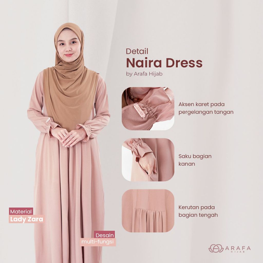 ARAFA HIJAB-Naira Dress by Arafa Hijab-GamisSyari-Dress