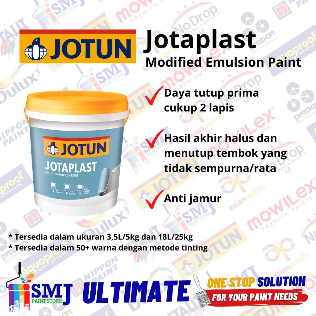cat tembok interior JOTUN JOTAPLAST NEW WHITE & BLACK KEMASAN 18 LITER (26 KG)