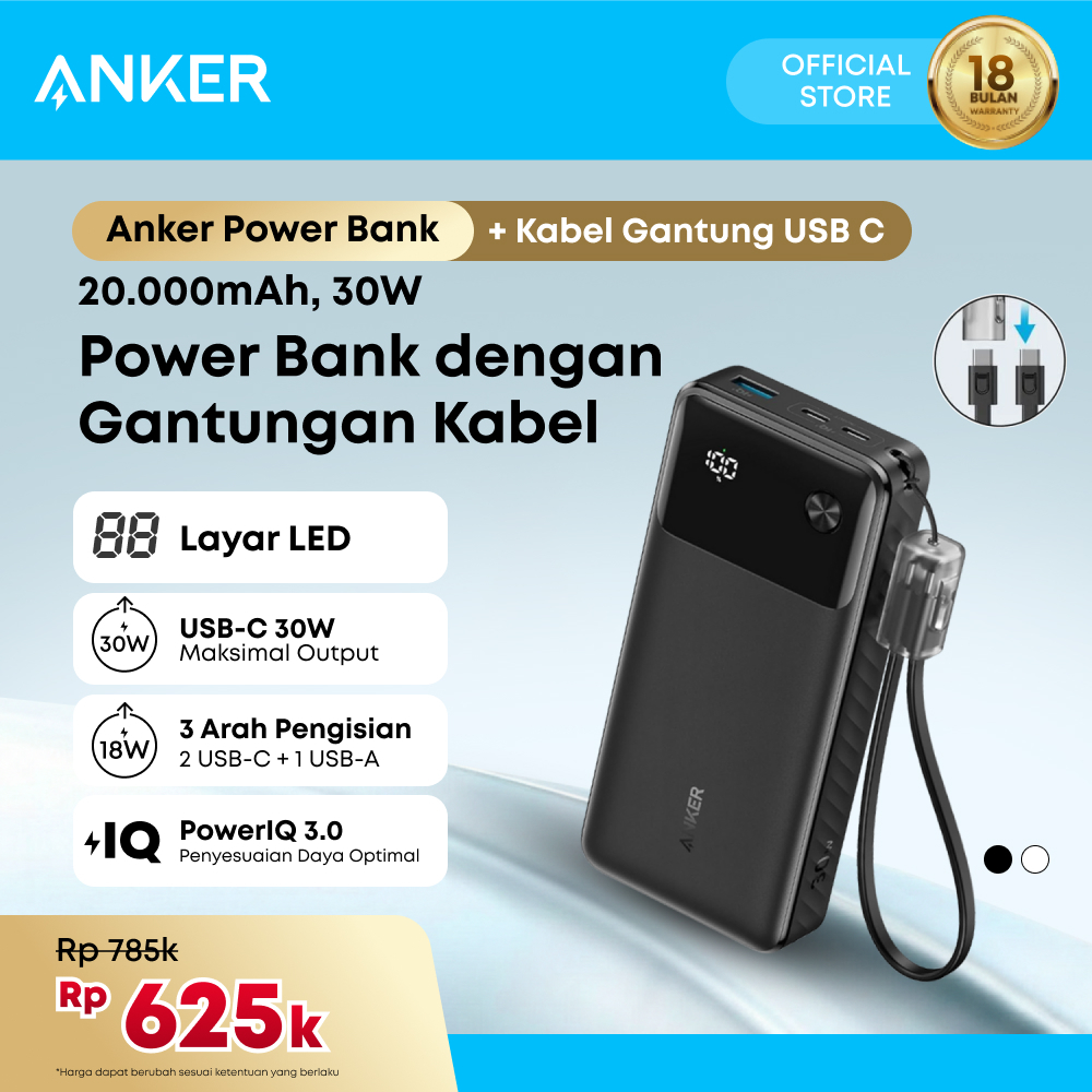 Powerbank Anker 20000 mAh PD (30W) - A1384