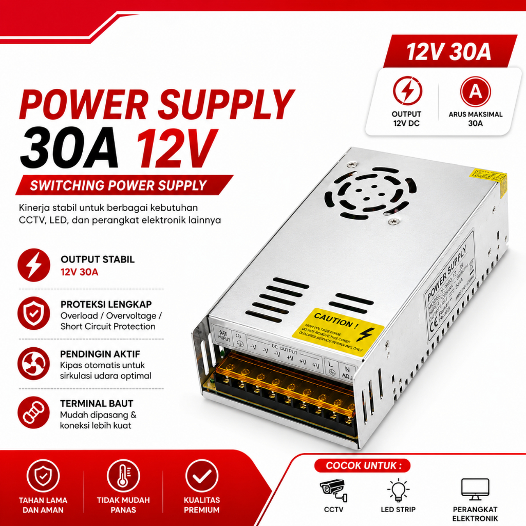Power Supply PSU 30A / 12V Kipas - PSU 30A 12V
