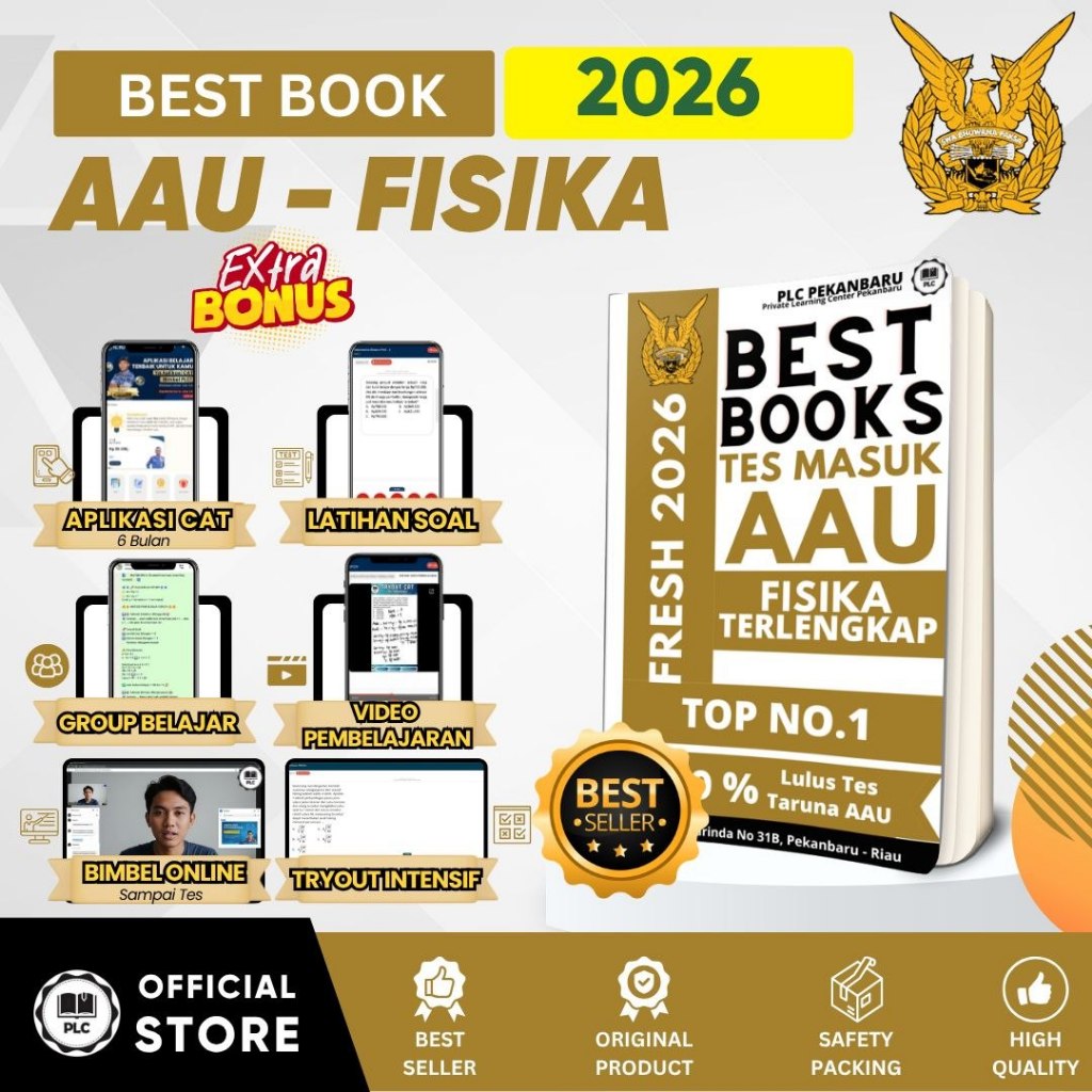Buku Fisika AAU TNI 2026 Materi & Bank Soal | Tes Akademi Angkatan Udara PLC