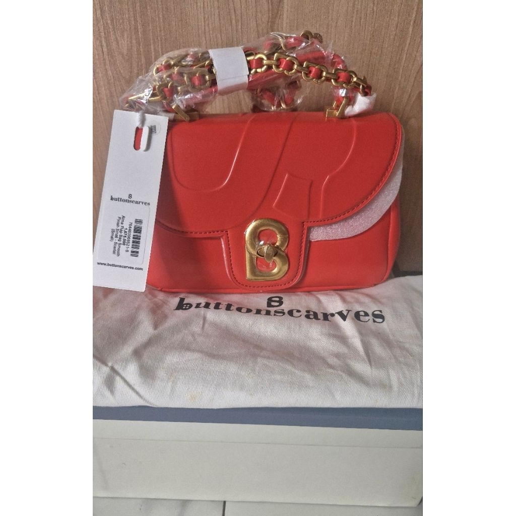 BS - Alma Flap Bag Smooth Finish Small Scarlet