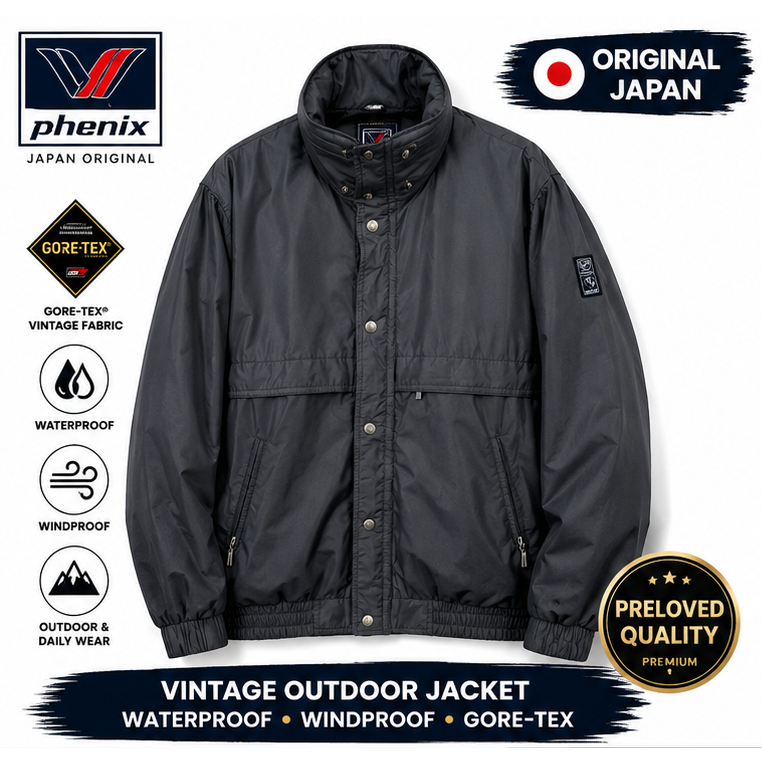 Phenix Japan Outdoor Jacket – Vintage Gore-Tex Nylon | Waterproof & Windproof | Preloved