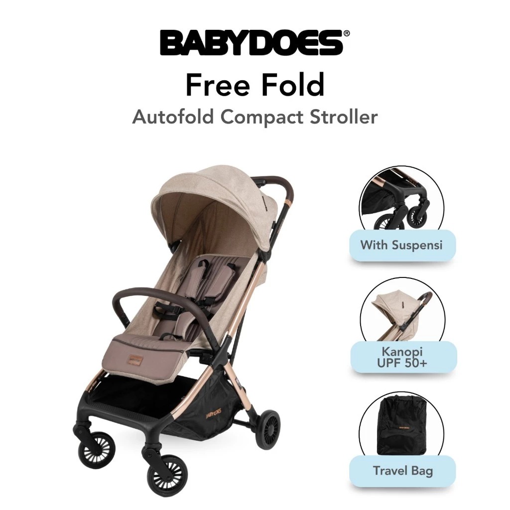BABYDOES FREEFOLD STROLLER - KERETA DORONG BAYI LIPAT OTOMATIS