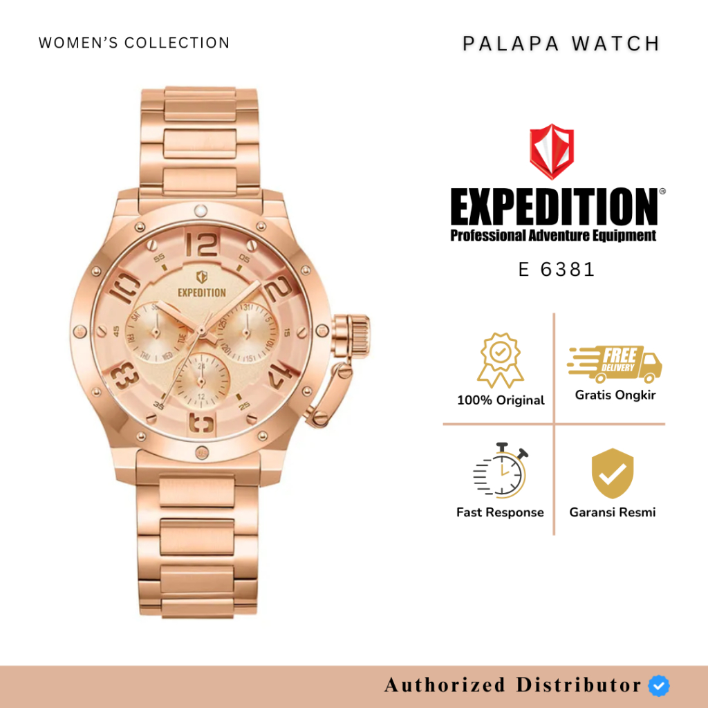 Jam Tangan Wanita Expedition EXP 6381 / E 6381 / E6381 Rantai Original