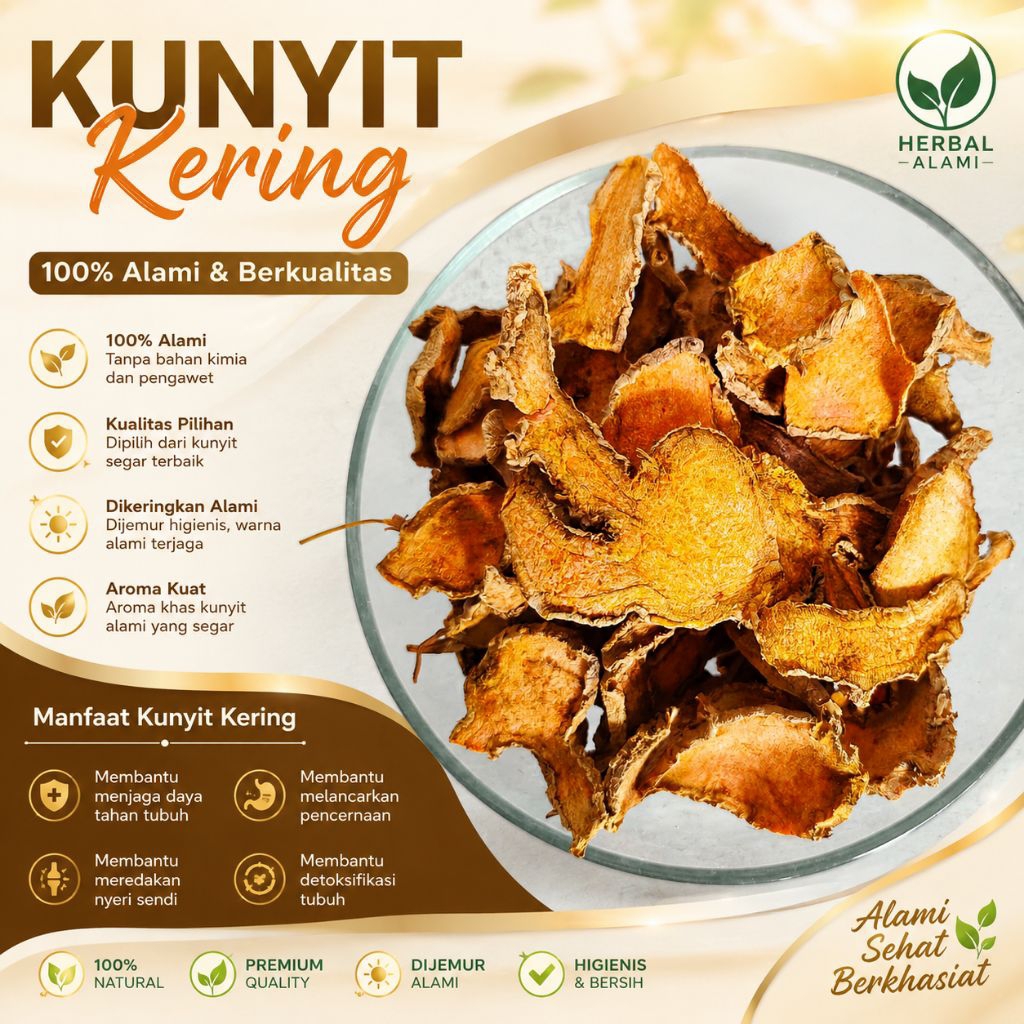 Kunyit kering - kunyit Jogja - wedang kunyit - rempah kering