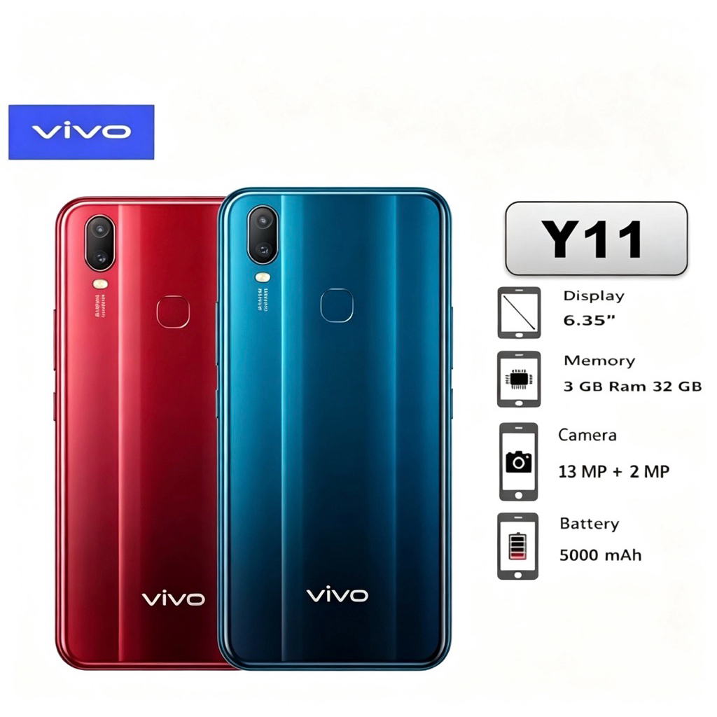 VIVO Y11 3/32GB | Y11 Ram 3GB Internal 32GB Garansi Resmi