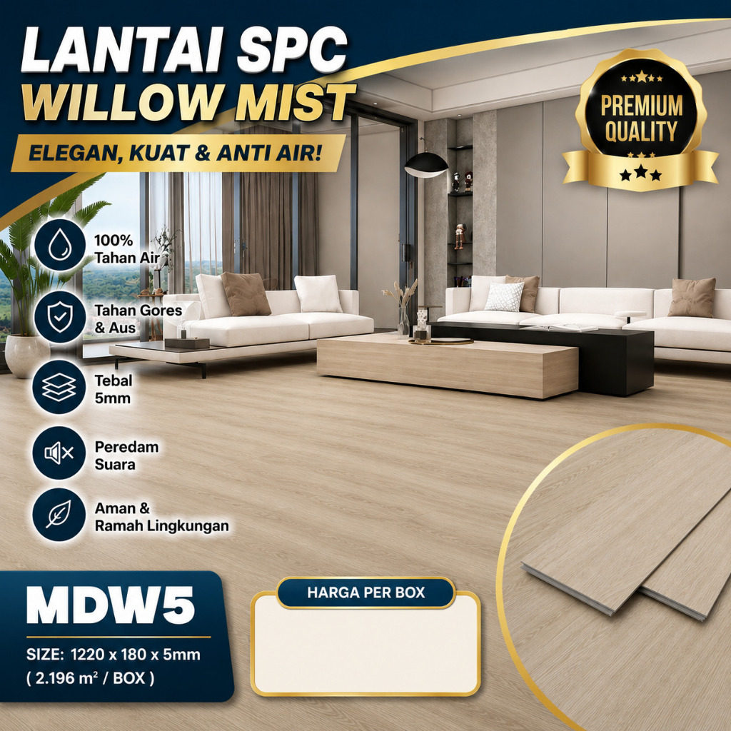 Lantai SPC  | Stone Plastic Composite | Waterproof | Anti Rayap | Flooring Premium | Harga Per Box