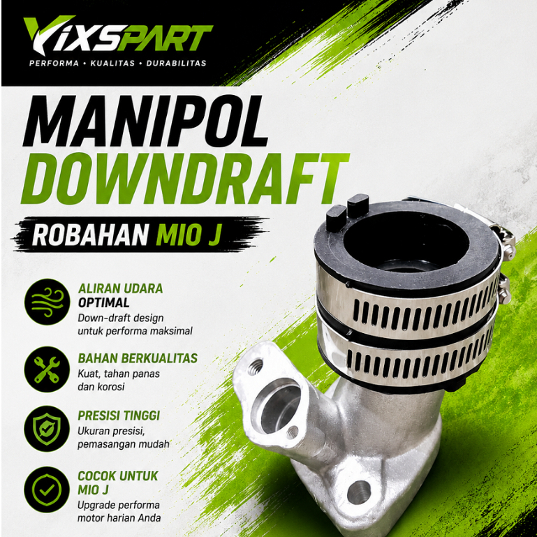 INTAKE MANIPUL DONWDRAFT MIO J  GT 115 XRIDE 115 FINO FI TB STANDAR/MANIPUL INTEK INSULATOR DOWNDRAF