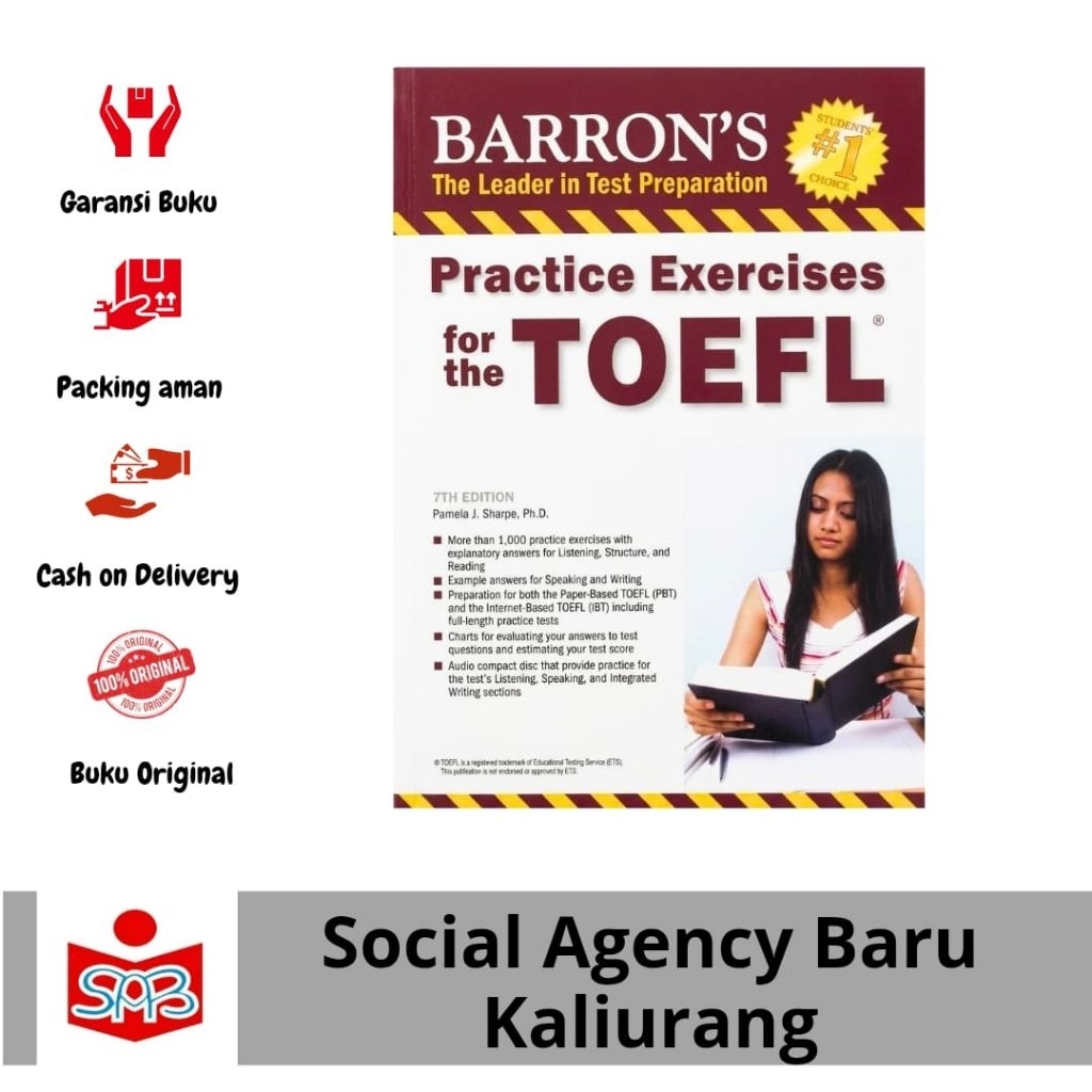 Buku Original Practice Exercises For The Toefl - Barron'S - Binarupa Aksara