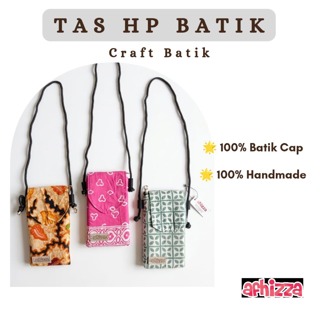 Tas Handphone Batik Handmade Dompet Pouch Colorful Motif Etnik Lucu Cantik Hadiah Souvenir Acara Ole