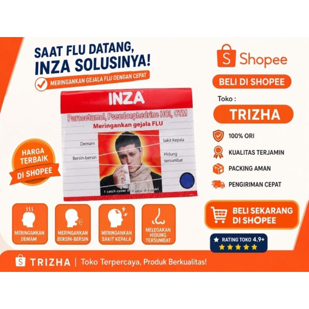 INZA 1 STRIP 4 TABLET | Cepat Redakan flu dan batuk