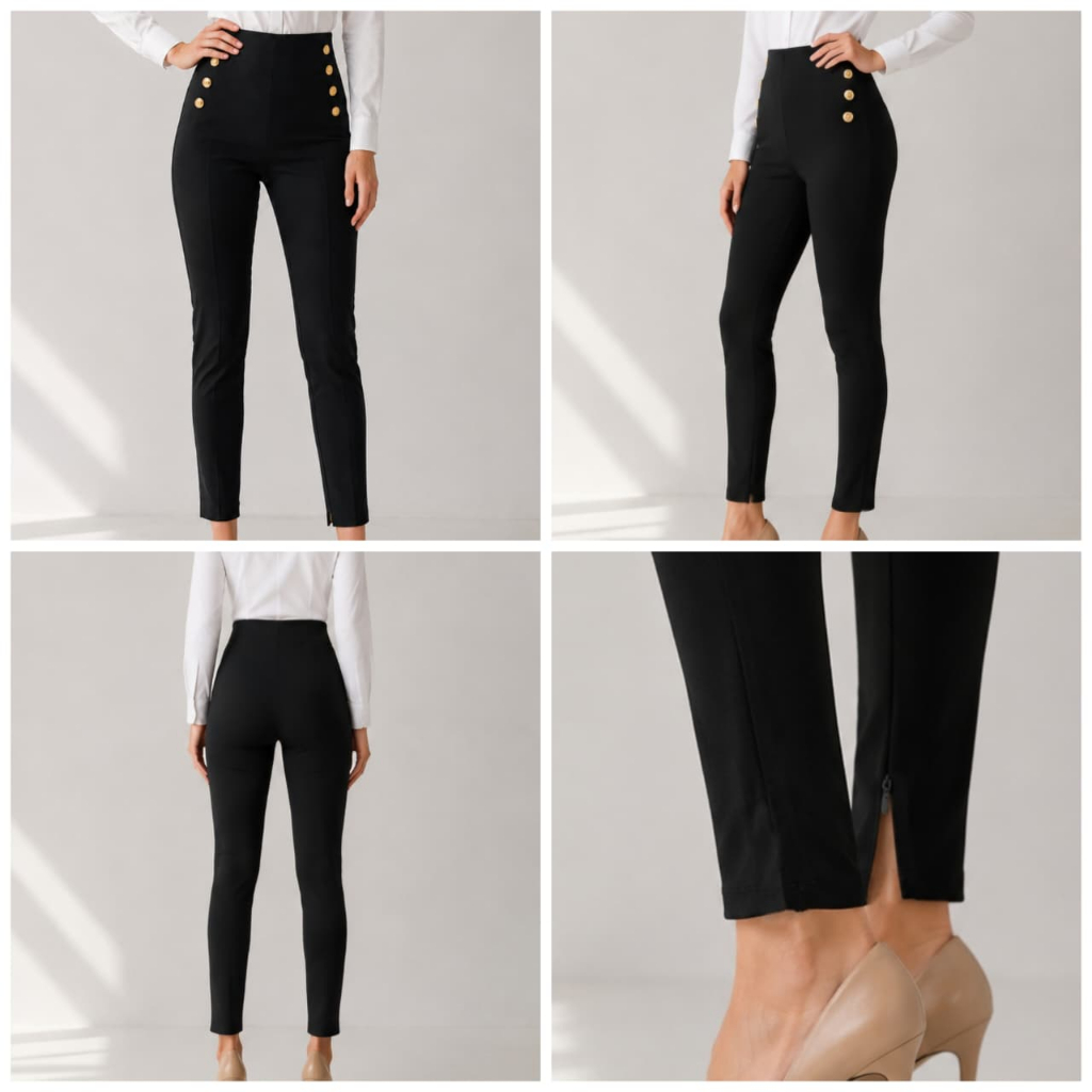 Celana Ann Taylor Sailor Seamed Ponte Zipper Hemp ankle Pants