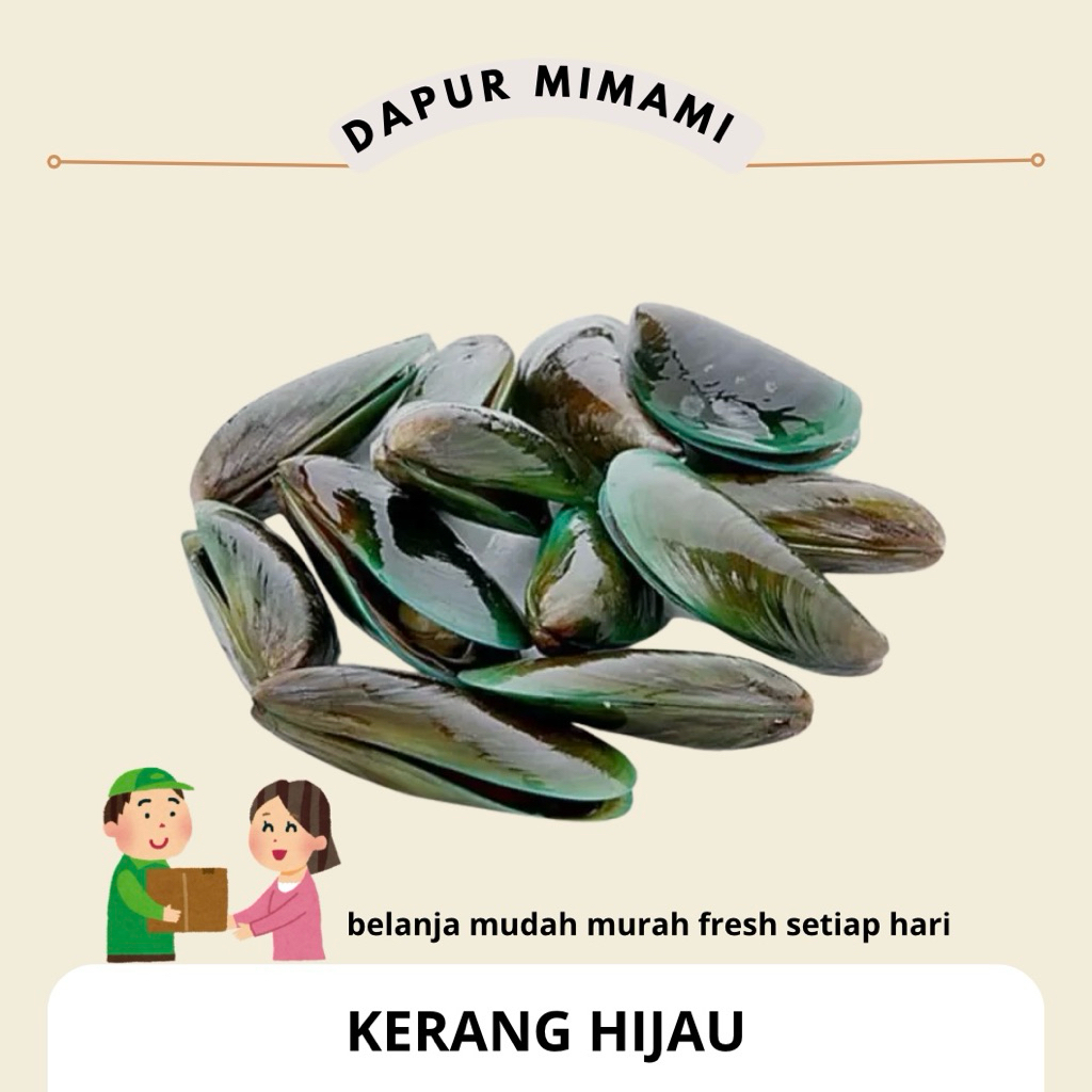 Kerang Hijau Segar 500 gr - 1 Kg - Kerang Ijo Fresh Cangkang Pilihan - bersih - siap masak - kerang 