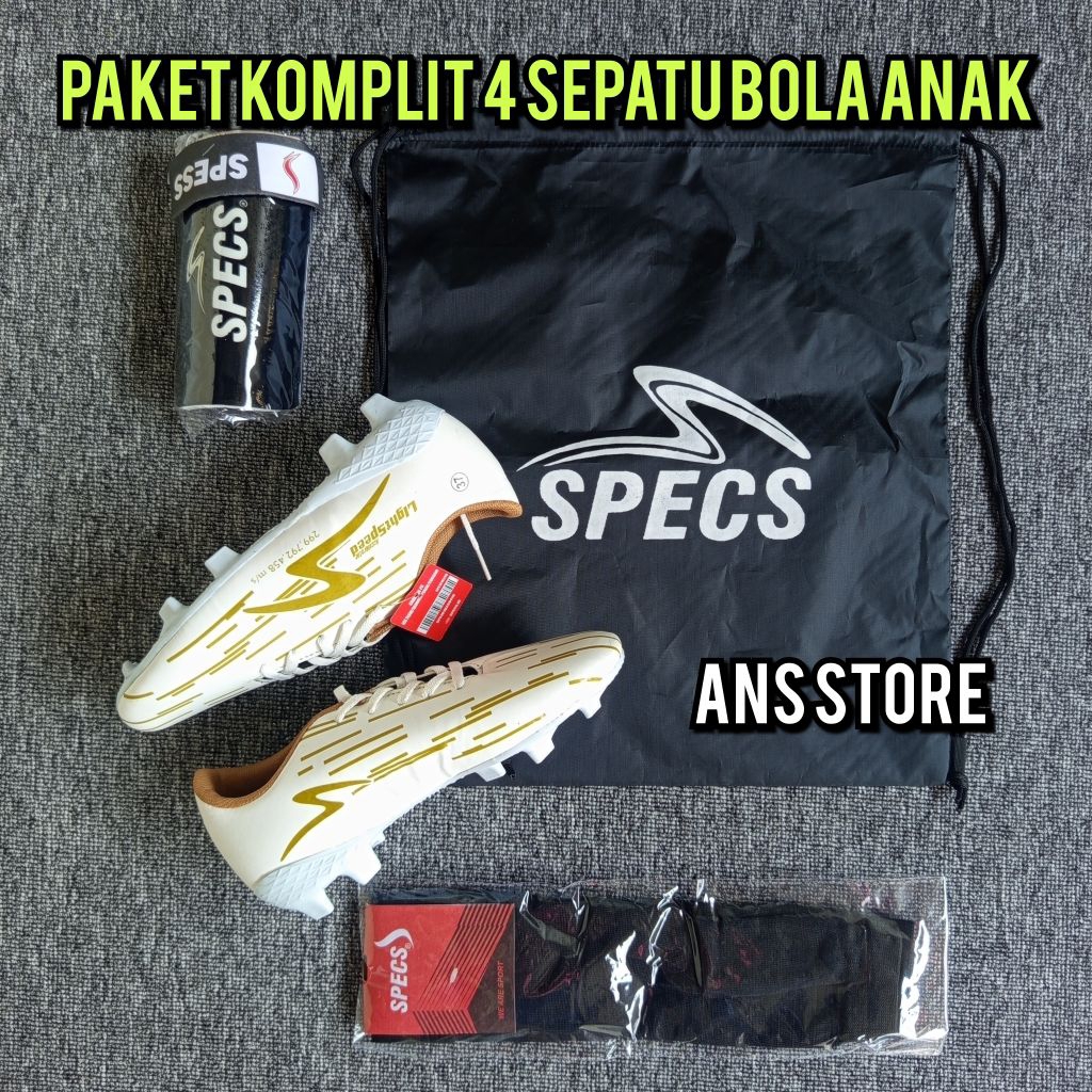 CUCI GUDANG Sepatu Bola Anak Specs LS Reborn Terbaru, Paket Komplit 4 Sepatu Bola Anak Specs size 33