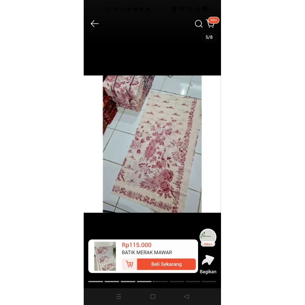 KEBAYA KAMISOL BATIK MERAH