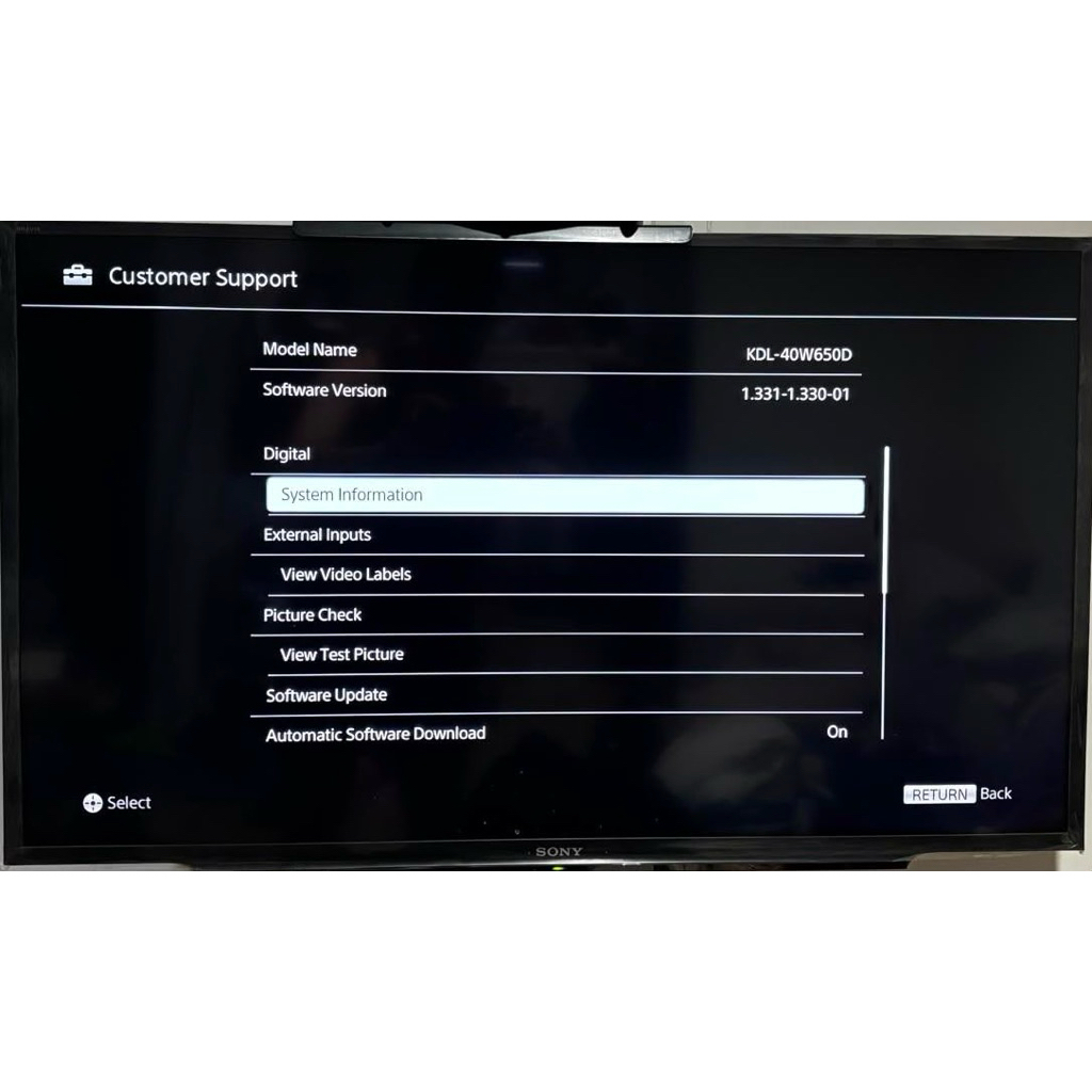 Sony TV Bravia 40inch