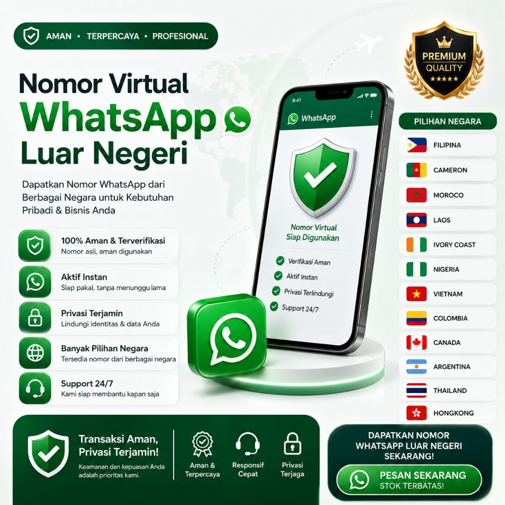 Nomor Virtual Whatsapp Luar negeri Fresh Termurah