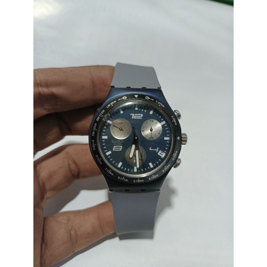 ja862 Jam tangan SWATCH IRONY Chronograph dg Aluminium case
