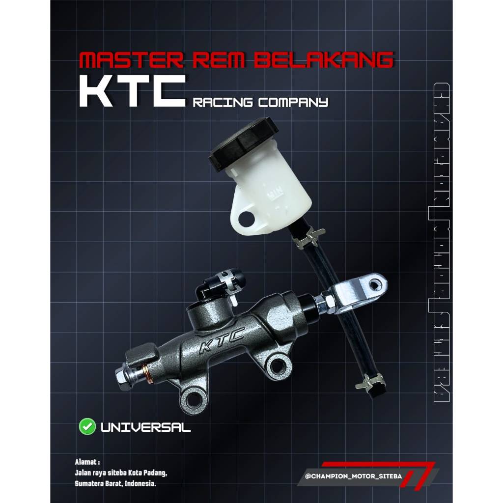 POMPA MASTER REM BELAKANG KTC RACING MASTER REM BELAKANG KTC RACING UNIVERSAL