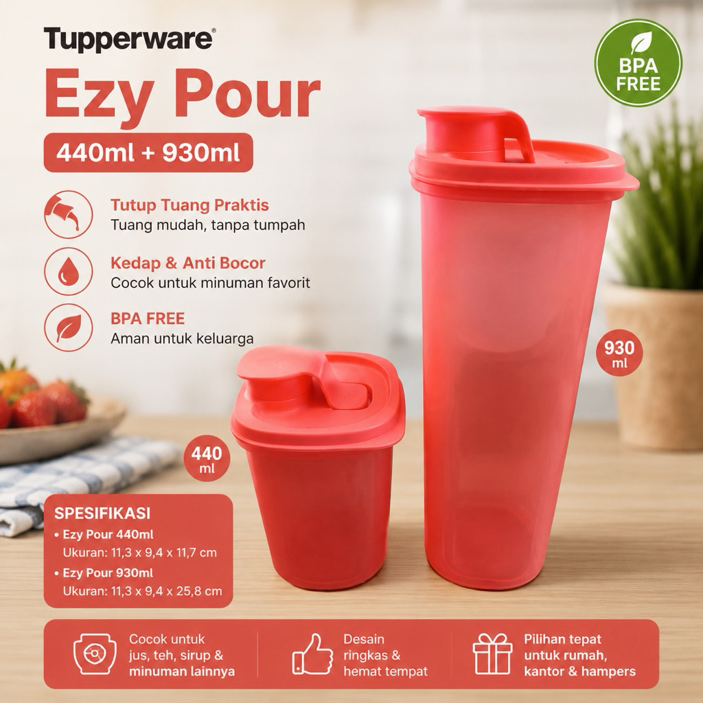Tupperware ezy pour 930ml + 440ml