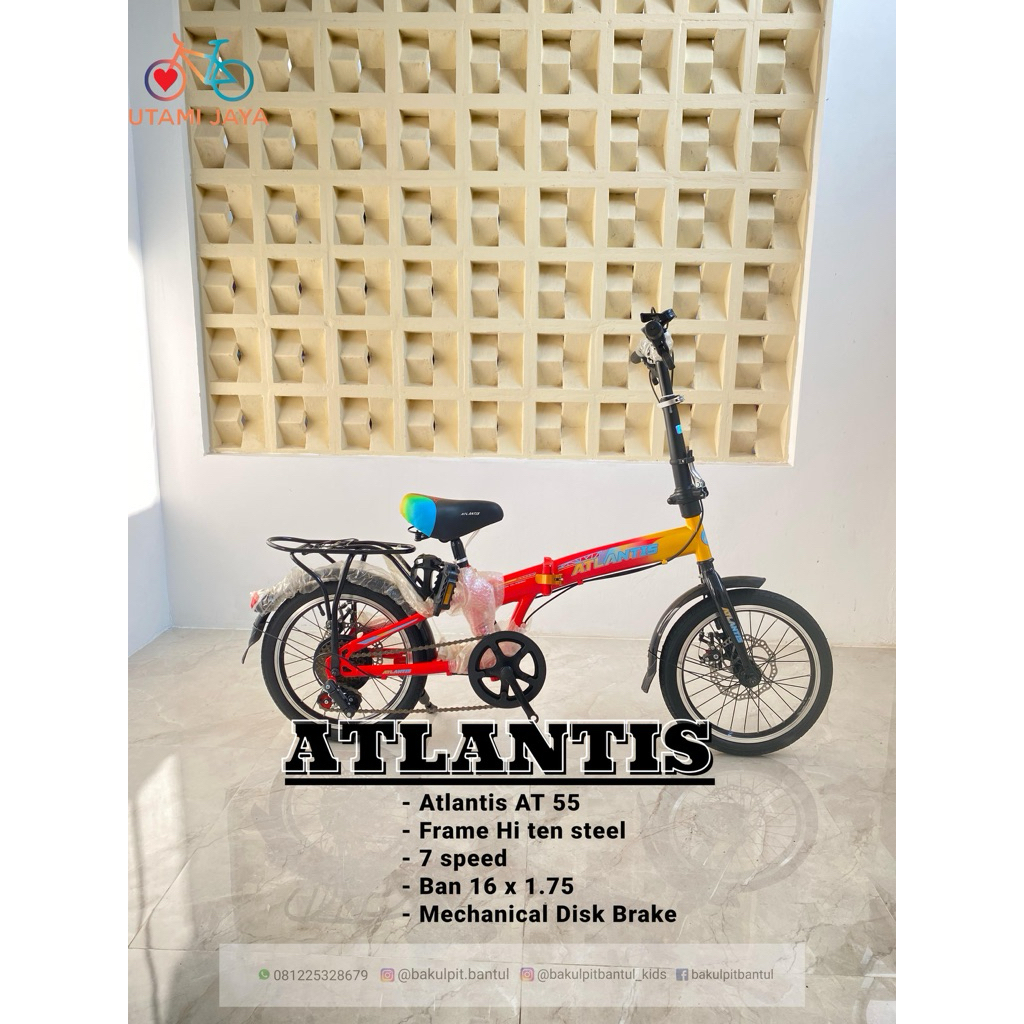 Sepeda Lipat Atlantis 55 Ring 16 | Sepeda Lipat Atlantis 55 Ukuran 16