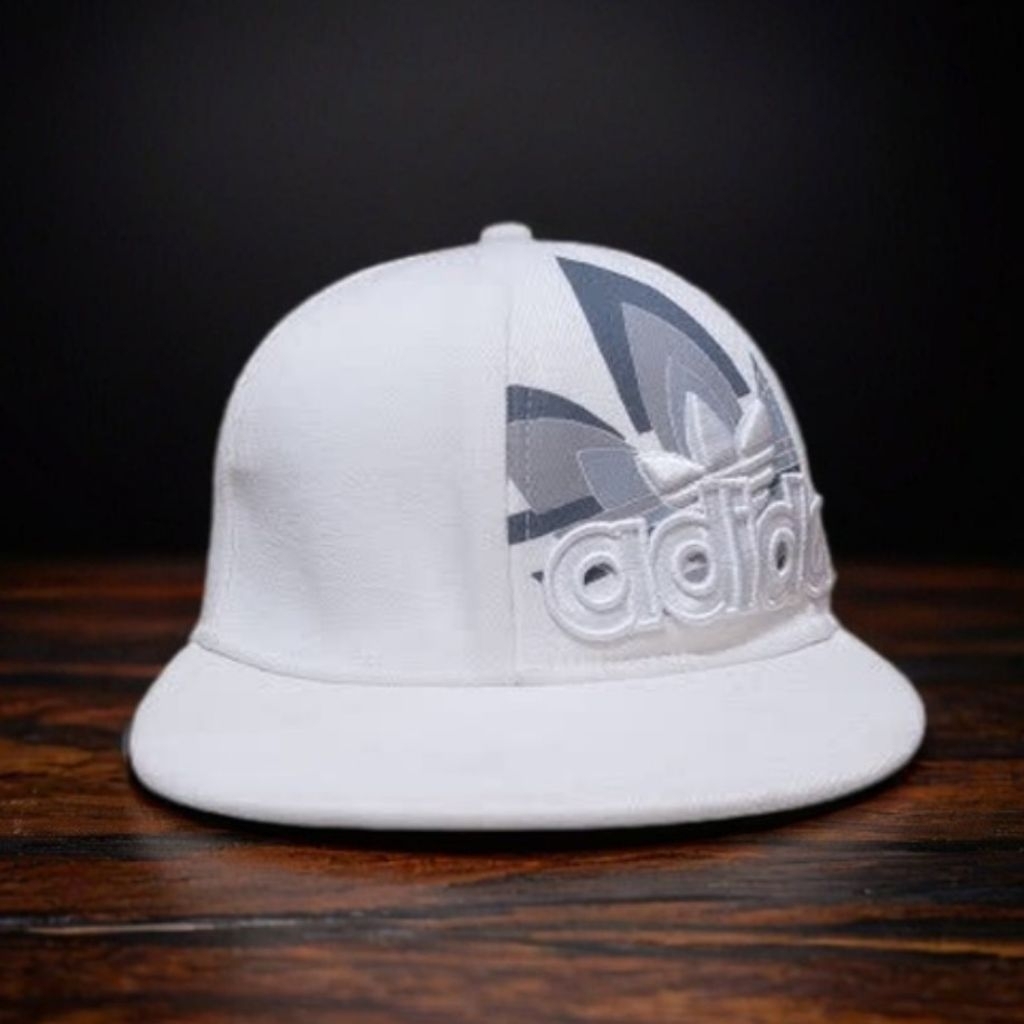 topi snapback adidas trefoil logo bordir timbul original