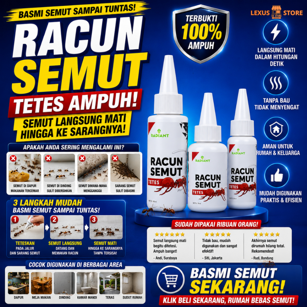 RACUN PEMBASMI SEMUT SUPER AMPUH OBAT RACUN ANTI SEMUT PENGUSIR SEMUT MERAH SEMUT RANGRANG PEMBASMI