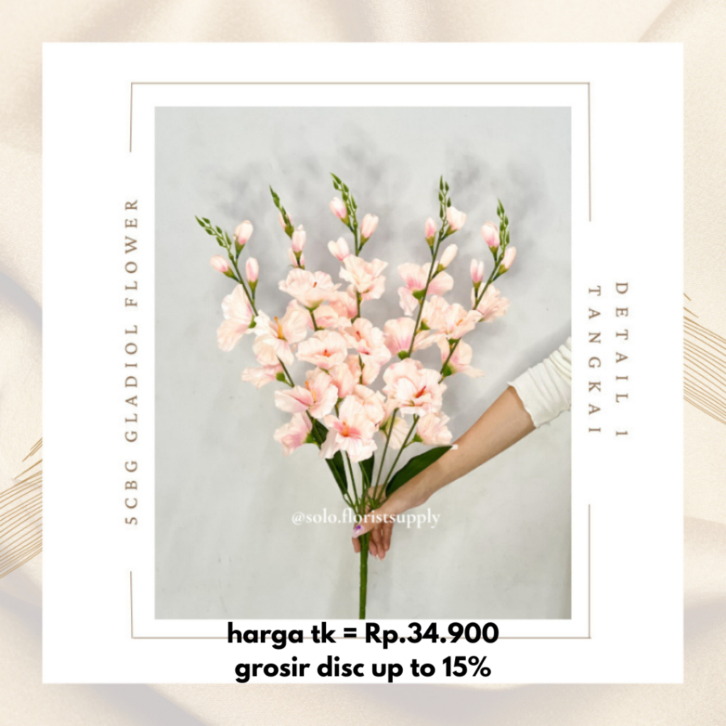 5 CBG BUNGA GLADIOL FLOWER Artificial 65 cm/ Bunga Palsu/ Bunga Plastik/ Bunga Kain/ Bunga Dekorasi