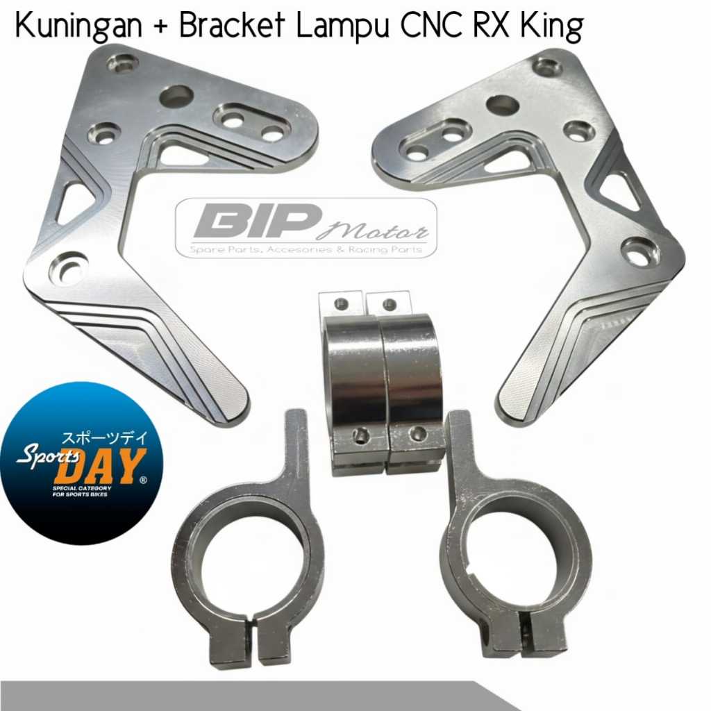 KUPINGAN LAMPU RX KING CNC + BRACKET SILVER BEKET LAMPU RX KING CNC