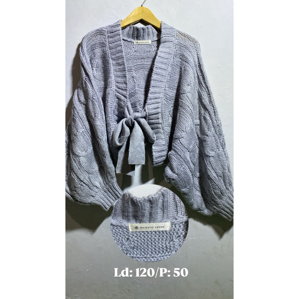 cardigan rajut kepang crop
