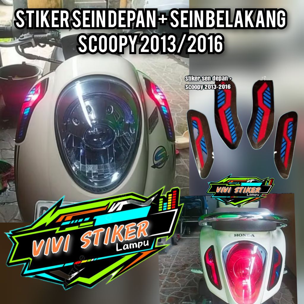 stiker lampu sein depan belakang scoopy 2013