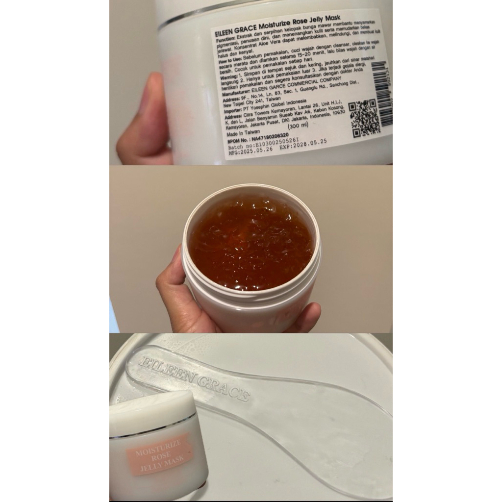 (preloved) EILEEN GRACE - Moisturize Rose Jelly Mask 300ml | Mencerahkan & Melembapkan Kulit Wajah
