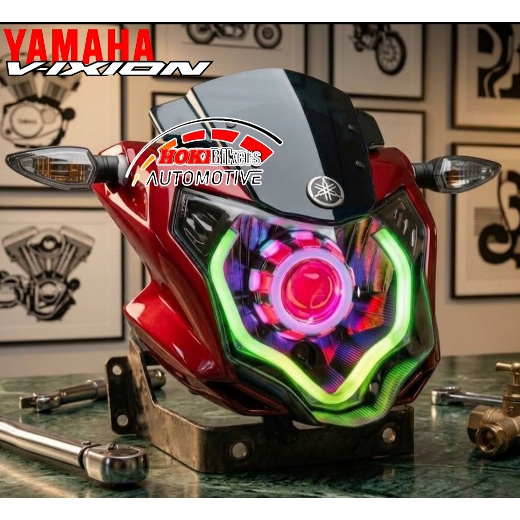 Batok Lampu Vixion Advance Headlamp NVA PNP NVL Custom Vixion LED Projie RGB  Lampu Depan Vixion New