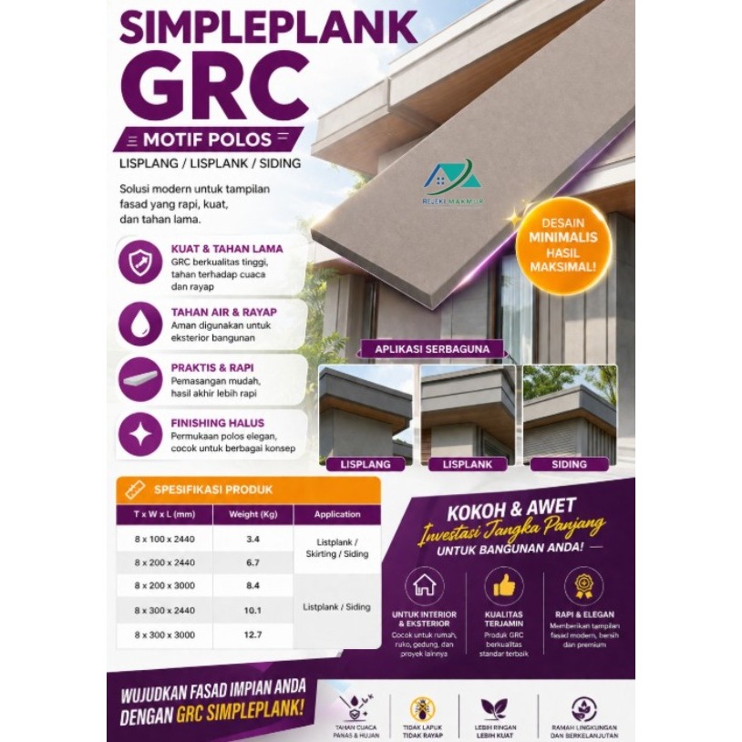 GRC Simpleplank motif Polos / Lisplang / Lisplank